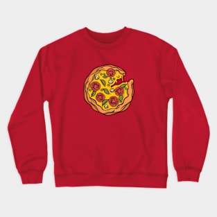 Cute Pizza Illustration Crewneck Sweatshirt